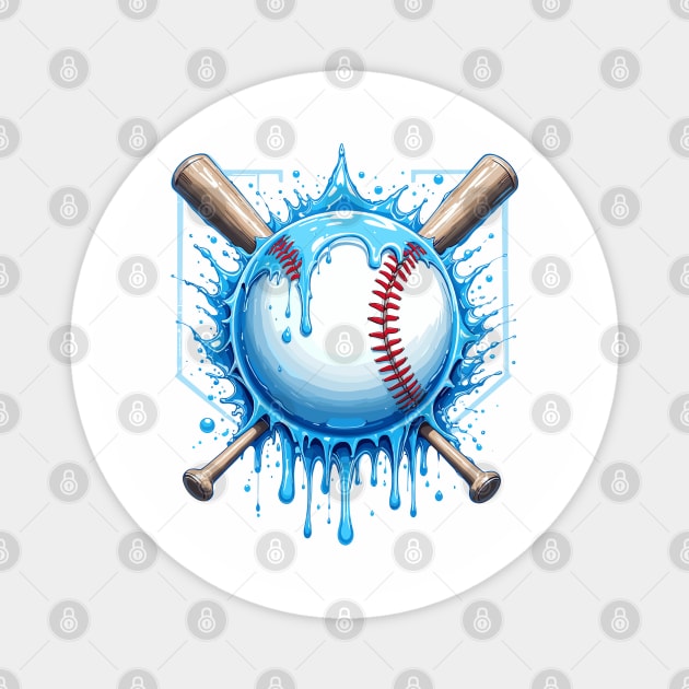 Ice-Cream-Basebal-Drip Magnet by JessArty